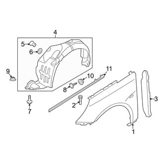 Hyundai OE - Fender - Exterior Trim (2.0T / 2.0T Limited / GL / GLS / Limited / SE)