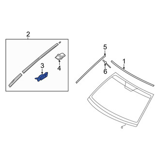 Hyundai OE - Front Outer Windshield Molding Clip