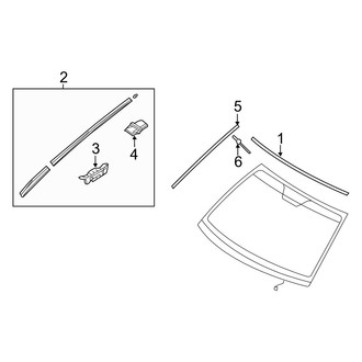 Hyundai OE - Windshield - Reveal Moldings (2.0T / 2.0T Limited / GL / GLS / Limited / SE)