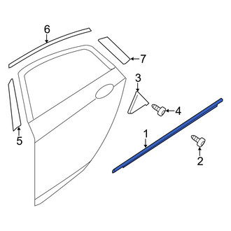 Hyundai OE - Rear Right Outer Door Window Belt Weatherstrip