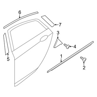 Hyundai OE - Rear Door - Exterior Trim (2.0T / 2.0T Limited / GL / GLS / Limited / SE)