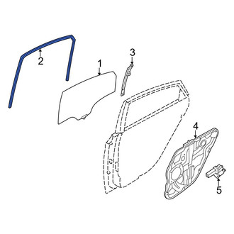 Hyundai OE - Rear Right Upper Window Channel