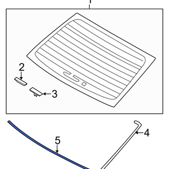 Hyundai OE - Rear Lower Back Glass Reveal Molding