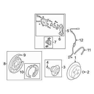 Hyundai OE - Rear Suspension - Brake Components (GLS / Limited / SE)