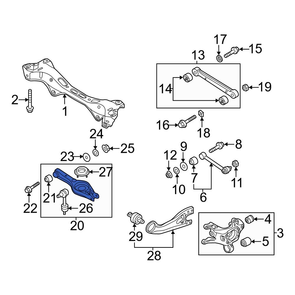 Hyundai OE 545003S100 Front Left Suspension Control Arm