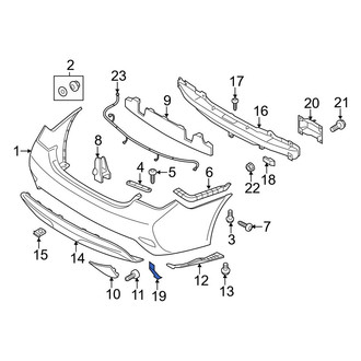 Hyundai OE - Rear Right Lower Bumper Impact Bar Bracket