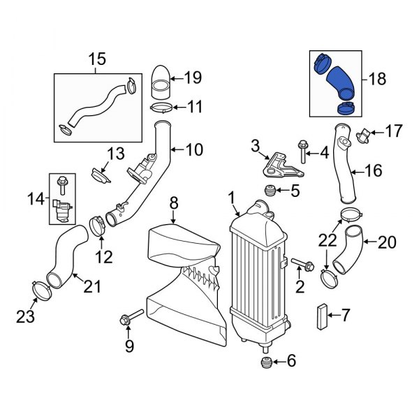 Hyundai OE 282882G200 Right Upper Intercooler Pipe