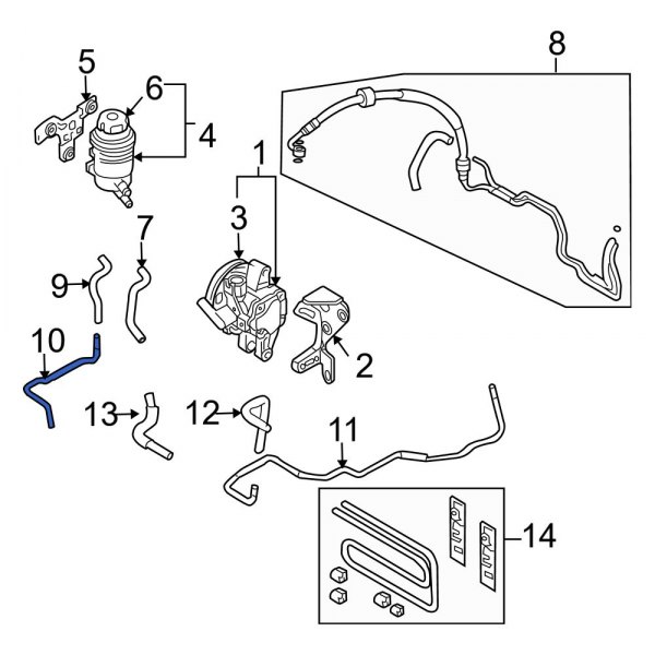 Hyundai OE 575602E001 - Power Steering Return Hose