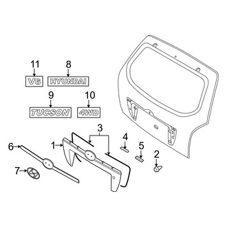 Hyundai OE - Lift Gate - Exterior Trim