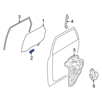 Hyundai OE - Rear Door Glass Attaching Clips