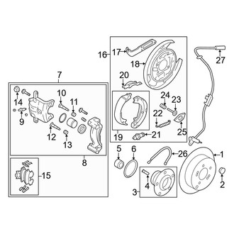 Hyundai OE - Rear Left Parking Brake Assembly