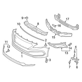 Hyundai OE - Front Bumper & Grille - Bumper & Components (Cover & Components, With Sport Type), (Base / Eco / Limited / Limited 2.0T / SE / Sport / Sport 2.0T)