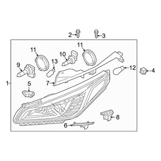 Hyundai OE - Front Lamps - Headlamp Components (Halogen), (Base / Eco / Limited / Limited 2.0T / SE / Sport / Sport 2.0T)