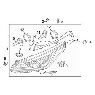 Hyundai OE - Front Lamps - Headlamp Components (Halogen), (Hybrid / Hybrid Limited / Plug-In Hybrid / Plug-In Hybrid Limited)