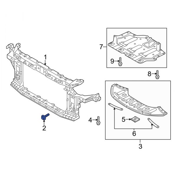 Radiator Support Panel Bolt