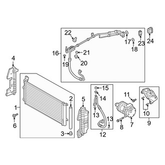 Hyundai OE - Air Conditioner & Heater - Condenser, Compressor & Lines (Hybrid / Hybrid Limited / Plug-In Hybrid / Plug-In Hybrid Limited)