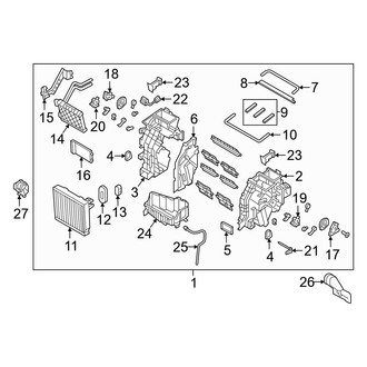 Hyundai OE - Air Conditioner & Heater - Evaporator & Heater Components (Hybrid / Hybrid Limited / Plug-In Hybrid / Plug-In Hybrid Limited)