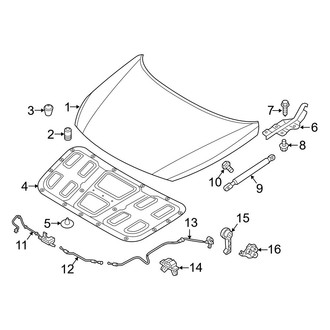 Hyundai OE - Hood & Components (Base / Eco / Limited / Limited 2.0T / SE / Sport / Sport 2.0T)