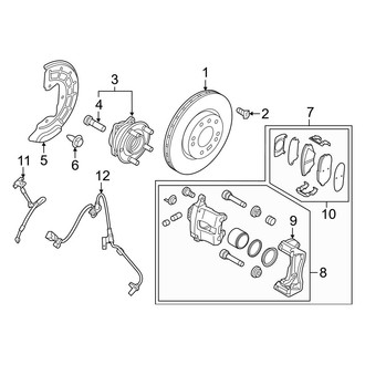 Hyundai OE - Front Suspension - Brake Components (Hybrid / Hybrid Limited / Plug-In Hybrid / Plug-In Hybrid Limited)