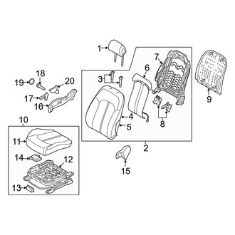 Hyundai OE - Seats & Tracks - Passenger Seat Components (W/O Power), (Base / Eco / Limited / Limited 2.0T / SE / Sport / Sport 2.0T)