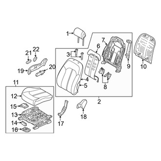 Hyundai OE - Seats & Tracks - Passenger Seat Components (With Power), (Base / Eco / Limited / Limited 2.0T / SE / Sport / Sport 2.0T)