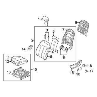 Hyundai OE - Seats & Tracks - Driver Seat Components (W/O Power), (Base / Eco / Limited / Limited 2.0T / SE / Sport / Sport 2.0T)