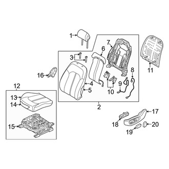 Hyundai OE - Seats & Tracks - Driver Seat Components (With Power, W/O Ventilation), (Base / Eco / Limited / Limited 2.0T / SE / Sport / Sport 2.0T)