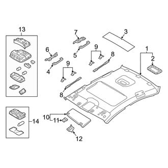 Hyundai OE - Roof - Interior Trim (With Sunroof), (Base / Eco / Limited / Limited 2.0T / SE / Sport / Sport 2.0T)