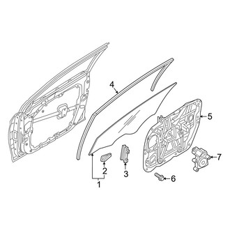 Hyundai OE - Front Door - Glass & Hardware (Base / Eco / Limited / Limited 2.0T / SE / Sport / Sport 2.0T)