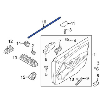 Hyundai OE - Front Left Door Window Belt Weatherstrip