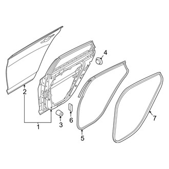 Hyundai OE - Rear Door - Door & Components (Base / Eco / Limited / Limited 2.0T / SE / Sport / Sport 2.0T)