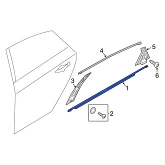 Hyundai OE - Rear Left Door Belt Molding