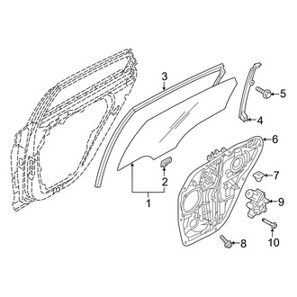 Hyundai OE - Rear Door - Glass & Hardware (Hybrid / Hybrid Limited / Plug-In Hybrid / Plug-In Hybrid Limited)