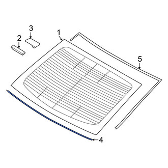 Hyundai OE - Rear Lower Back Glass Reveal Molding