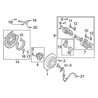 Hyundai OE - Rear Suspension - Brake Components (W/O Electric Parking Brake)