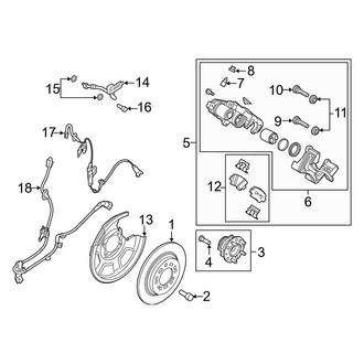 Hyundai OE - Rear Suspension - Brake Components (With Electric Parking Brake)