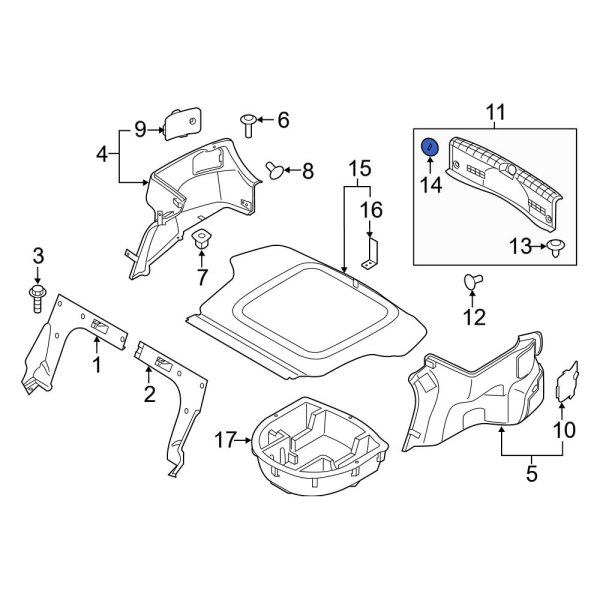 Rear Body Panel Trim Panel Cap