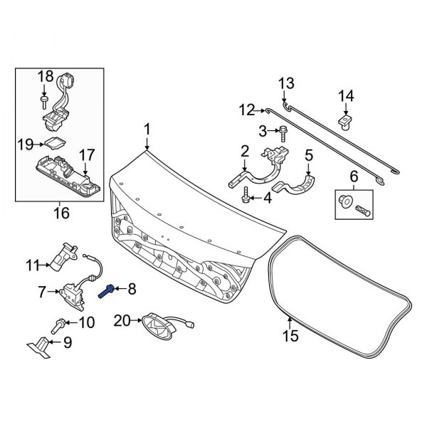 Deck Lid Striker Bolt