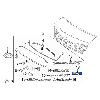 Hyundai OE - Rear Deck Lid Emblem