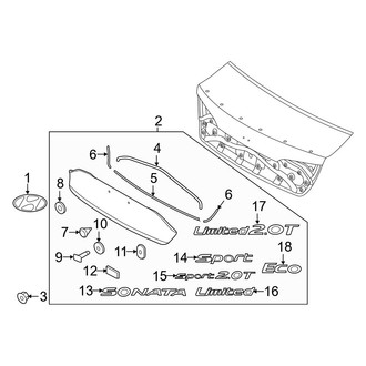 Hyundai OE - Trunk Lid - Exterior Trim