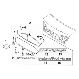 Hyundai OE - Trunk Lid - Exterior Trim (Hybrid / Hybrid Limited / Plug-In Hybrid / Plug-In Hybrid Limited)