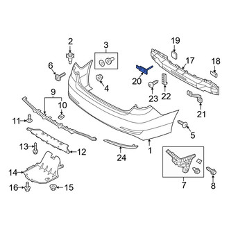 Hyundai OE - Left Center Bumper Impact Bar Bracket