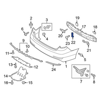 Hyundai OE - Lower Bumper Impact Bar Bracket