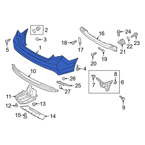 Hyundai OE 86611E6000 - Rear Upper Bumper Cover