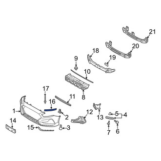 Hyundai OE - Front Right Bumper Cover Support Rail