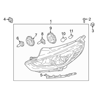 Hyundai OE - Front Lamps - Headlamp Components (Eco / Limited / Limited 2.0T / SE / SEL / Sport / Sport 2.0T)