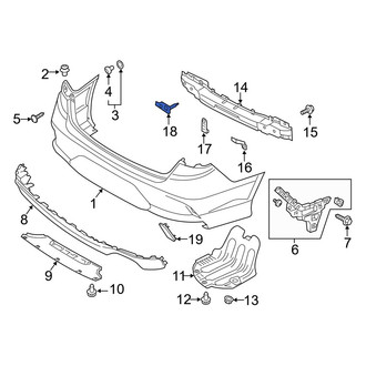 Hyundai OE - Left Center Bumper Impact Bar Bracket