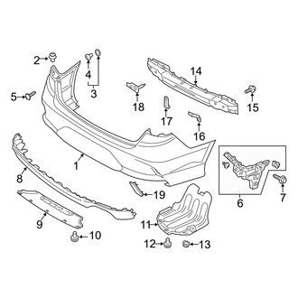 Hyundai OE - Rear Bumper - Bumper & Components (Cover & Components), (Eco / Limited / Limited 2.0T / SE / SEL / Sport / Sport 2.0T)