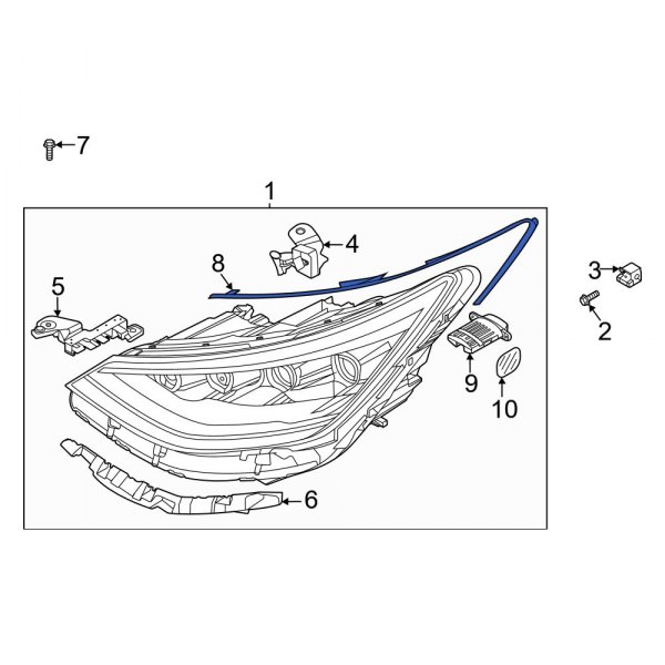 Hyundai OE 92181L1100 Front Left Headlight Molding