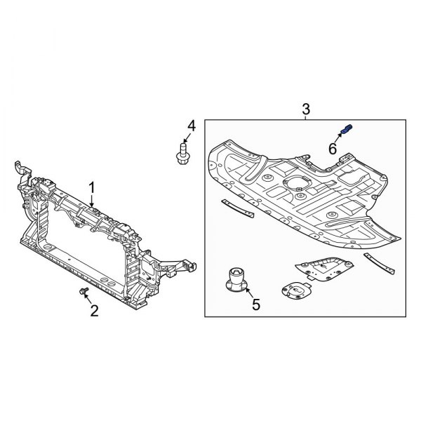 Radiator Support Splash Shield Bracket